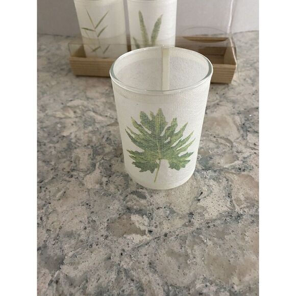 Simple Botanical (3) Votive Glass Candle Holders - Picture 6 of 9